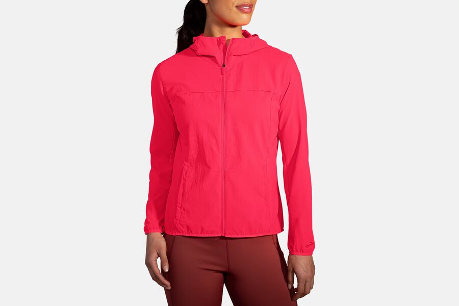 Womens Brooks Canopy Outerwear Fluoro Pink | 632810-GFI